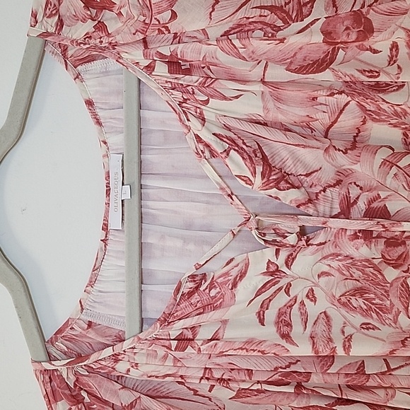 Olivaceous  Floral Print Dress with Tassel Tie Size Large - Picture 6 of 16